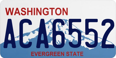 WA license plate ACA6552