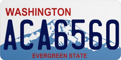 WA license plate ACA6560