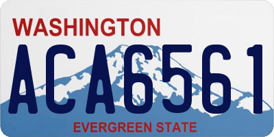 WA license plate ACA6561