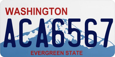 WA license plate ACA6567