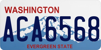 WA license plate ACA6568