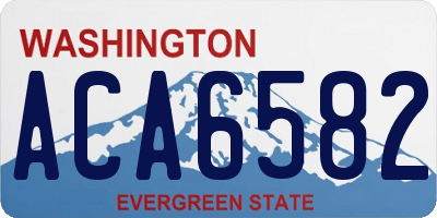 WA license plate ACA6582