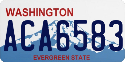 WA license plate ACA6583