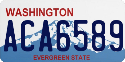 WA license plate ACA6589