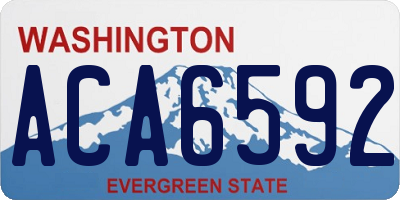 WA license plate ACA6592