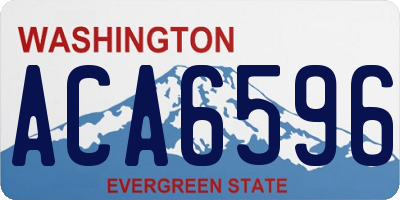 WA license plate ACA6596