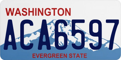 WA license plate ACA6597