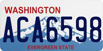 WA license plate ACA6598