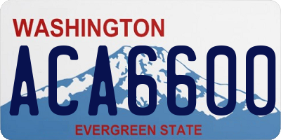 WA license plate ACA6600