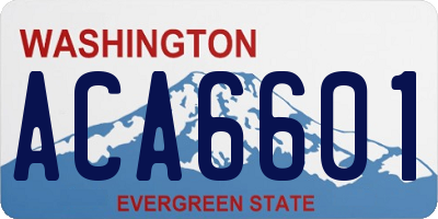 WA license plate ACA6601