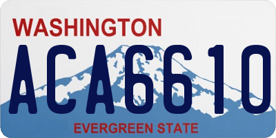 WA license plate ACA6610