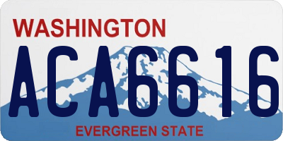 WA license plate ACA6616