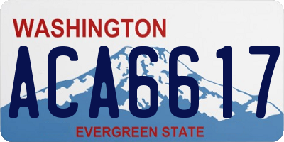 WA license plate ACA6617