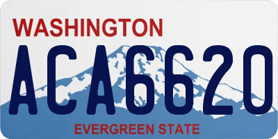WA license plate ACA6620