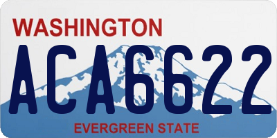 WA license plate ACA6622