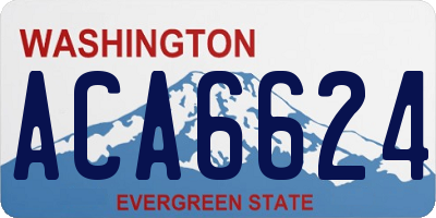WA license plate ACA6624
