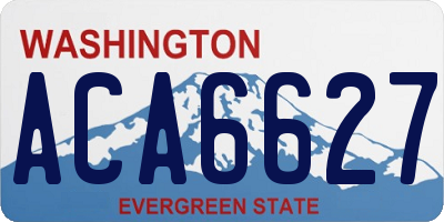 WA license plate ACA6627