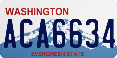 WA license plate ACA6634
