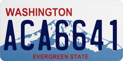 WA license plate ACA6641