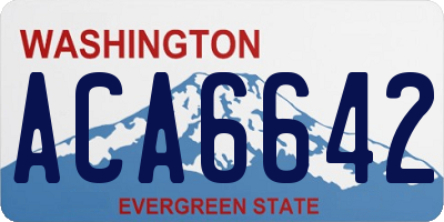 WA license plate ACA6642