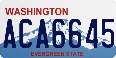 WA license plate ACA6645
