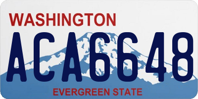 WA license plate ACA6648