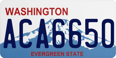 WA license plate ACA6650