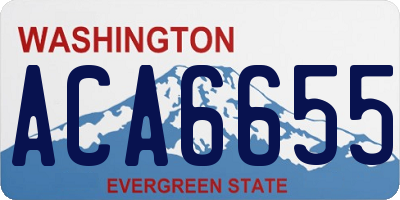 WA license plate ACA6655