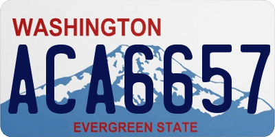 WA license plate ACA6657
