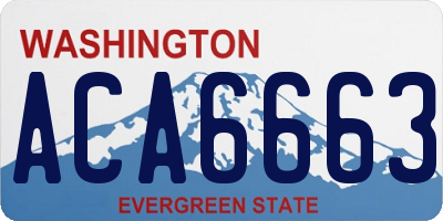 WA license plate ACA6663