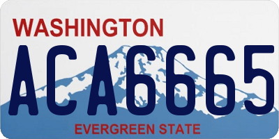 WA license plate ACA6665