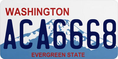 WA license plate ACA6668