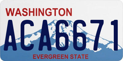 WA license plate ACA6671
