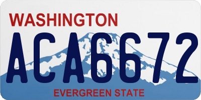 WA license plate ACA6672