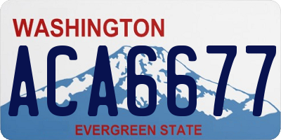WA license plate ACA6677