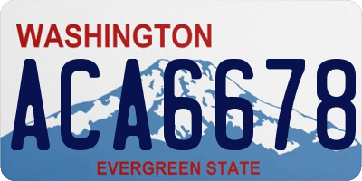 WA license plate ACA6678