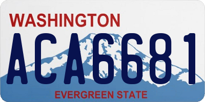 WA license plate ACA6681