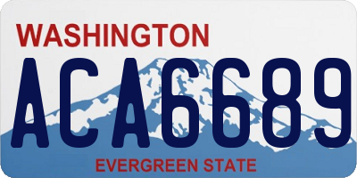 WA license plate ACA6689