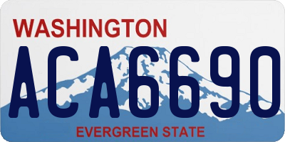 WA license plate ACA6690