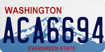 WA license plate ACA6694
