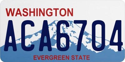 WA license plate ACA6704