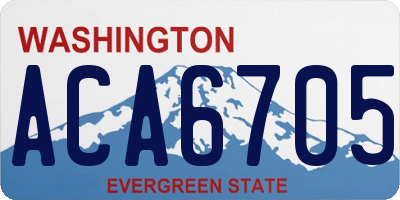 WA license plate ACA6705