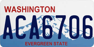 WA license plate ACA6706