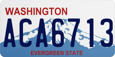WA license plate ACA6713
