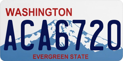 WA license plate ACA6720