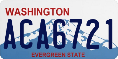 WA license plate ACA6721