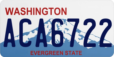 WA license plate ACA6722