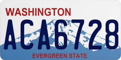 WA license plate ACA6728