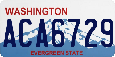 WA license plate ACA6729