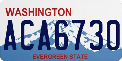 WA license plate ACA6730